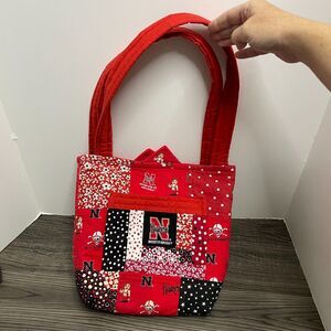 Nebraska Cornhuskers Quilted Shoulder Bag Purse Red and Black